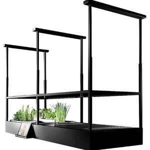    	 Campana de isla 180 cm color negro  - Acabado Negro - Tecnología Circle Tech con filtros Carbon.Zeo - Estanteías de Cristal ahumado - Iluminación LED - Filtro metálico extraíble y lavable Equipado con tomas de Corriente y puertos USB Diversos Accesorios disponibles: colgadores, estante de especias, soporte para tablet Mando a distancia Incluído Motor y Controles